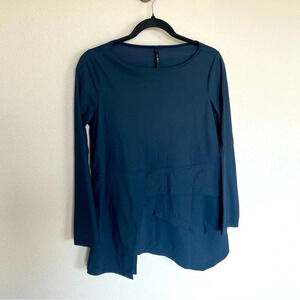 NWOT Porto Layer Front Jersey Tunic Top Neptune Blue Casual Minimalist Women’s
